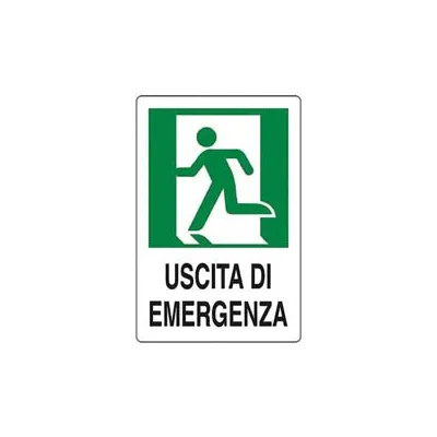 CARTELLO " USCITA DI EMERGENZA A SINISTRA"