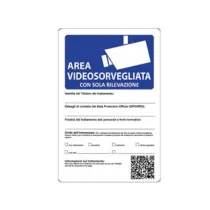 CARTELLO "AREA VIDEOSORVEGLIATA CON SOLA RILEVAZIONE"
