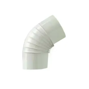 GOMITO 45° PORCELLANATO PER STUFE A LEGNA BIANCO LUCIDO