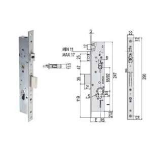 SERRATURA TRIPLICE INFILARE MONTANTI CON QUADRO E SCR. MULTITOP 49225