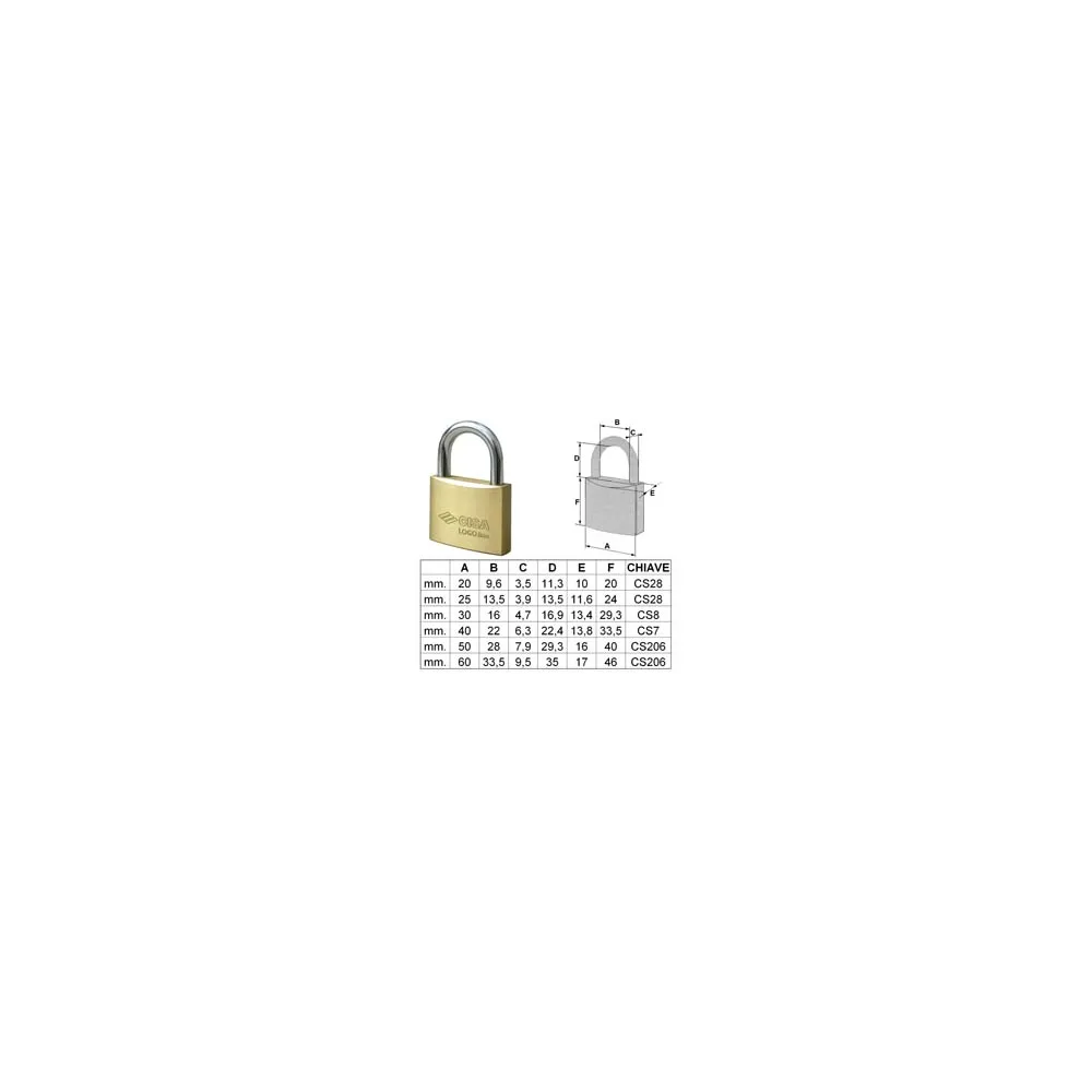LUCCHETTO LOGO OTTONE ARCO NORMALE 21010