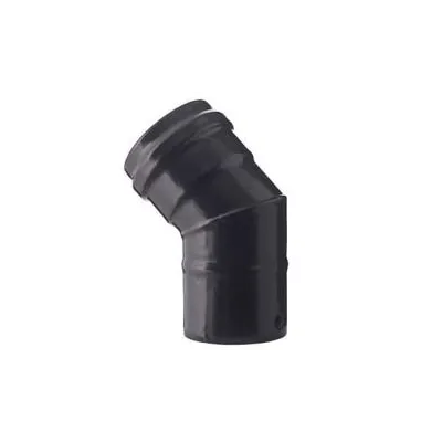 GOMITO A 45° PER STUFE A PELLET NERO OPACO PESANTE MM.1