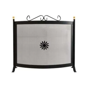 PARASCINTILLE CURVO CON DECORO PER CAMINO
