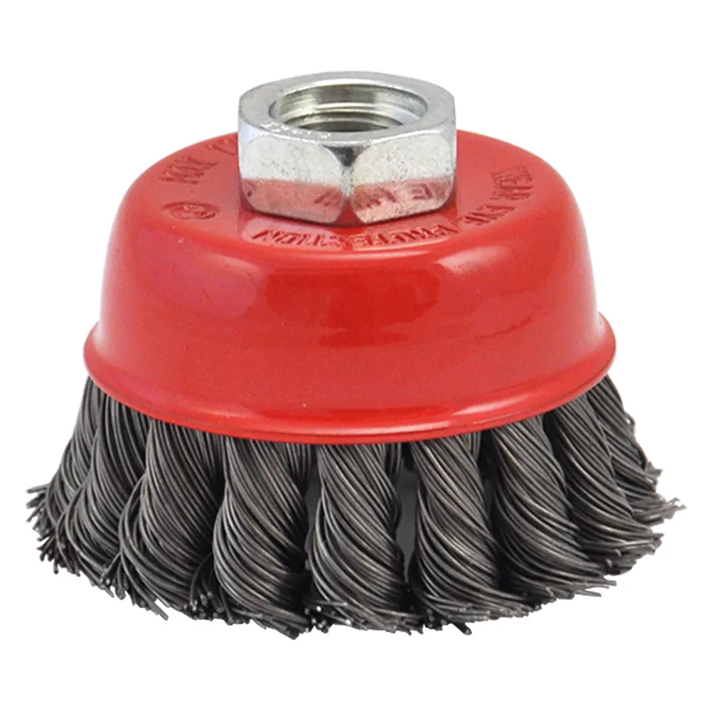 SPAZZOLA A TAZZA PER SMERIGLIATRICE ø mm  100 foro M 14