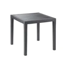 TAVOLO IN PE RATTAN "KING" ANTRACITE CM.79X72H.
