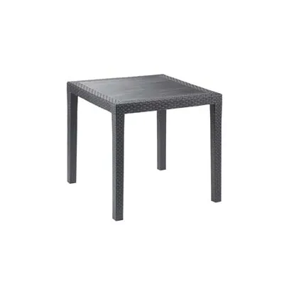 TAVOLO IN PE RATTAN "KING" ANTRACITE CM.79X72H.
