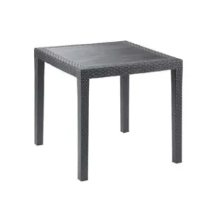 TAVOLO IN PE RATTAN "KING" ANTRACITE CM.79X72H.