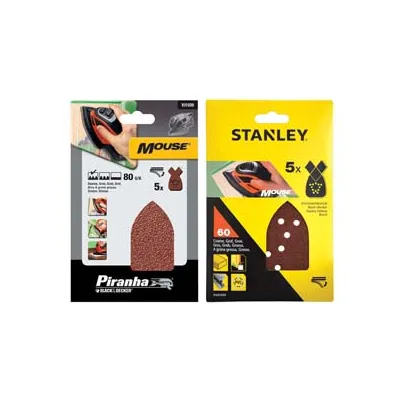 SET 5 FOGLI ABRASIVI CON VELCRO PER MOUSE