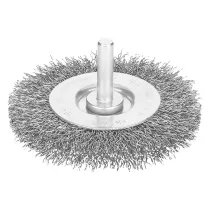SPAZZOLA CIRCOLARE CON GAMBO Ø mm 100 - spessore fili 17 mm