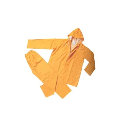 IMPERMEABILE GIACCA/PANTALONE IN PVC BISPALMATO PLP GIALLO