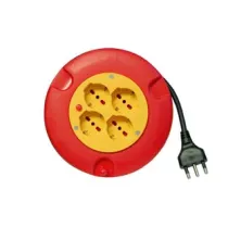 AVVOLGICAVO ELETTRICO 4 PRESE SCHUKO BIPASSO MT.5