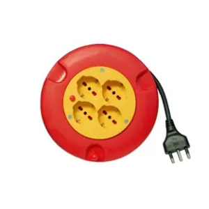 AVVOLGICAVO ELETTRICO 4 PRESE SCHUKO BIPASSO MT.5