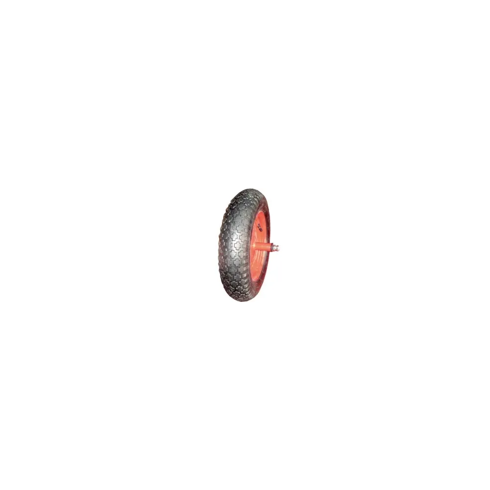 RUOTA PER CARRIOLA PNEUMATICA CON CARRARMATO PERNO MM.12X210