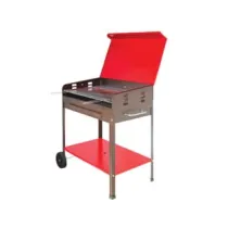 BARBECUE RETTANGOLARE A CARBONELLA "ETNA" CON RUOTE
