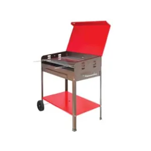BARBECUE RETTANGOLARE A CARBONELLA "ETNA" CON RUOTE