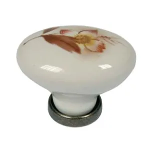 POMOLI OVALI IN PORCELLANA MOD.P02.01 AVORIO DECORO FIORE
