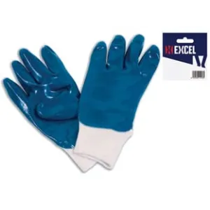 GUANTI DA LAVORO IN TELA INTERAMENTE SPALMATO IN  NBR POLSO MAGLIA