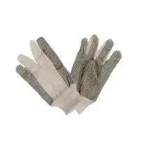 GUANTI IN TUTTO COTONE PUNTINATI CON POLSINO TAGLIA 10