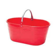 CESTA OVALE PER RACCOLTA MANICO METALLO LT.25