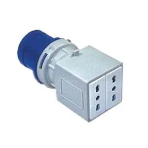 ADATTATORE INDUSTRIALE CON SPINA CEE E DUE PRESE 10/16A BIPASSO IP20