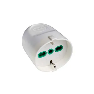 PRESA SCHUKO 2 POLI + TERRA BIPASSO 16A BIANCA