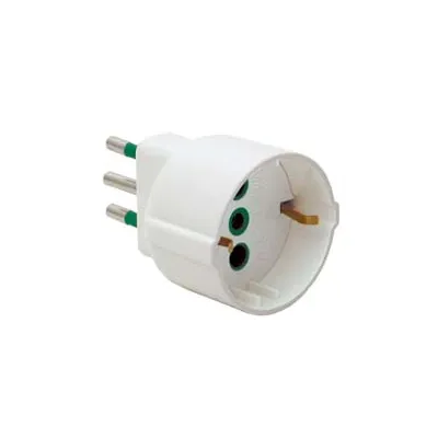 ADATTATORE SCHUKO 2 POLI + TERRA 10A BIANCO