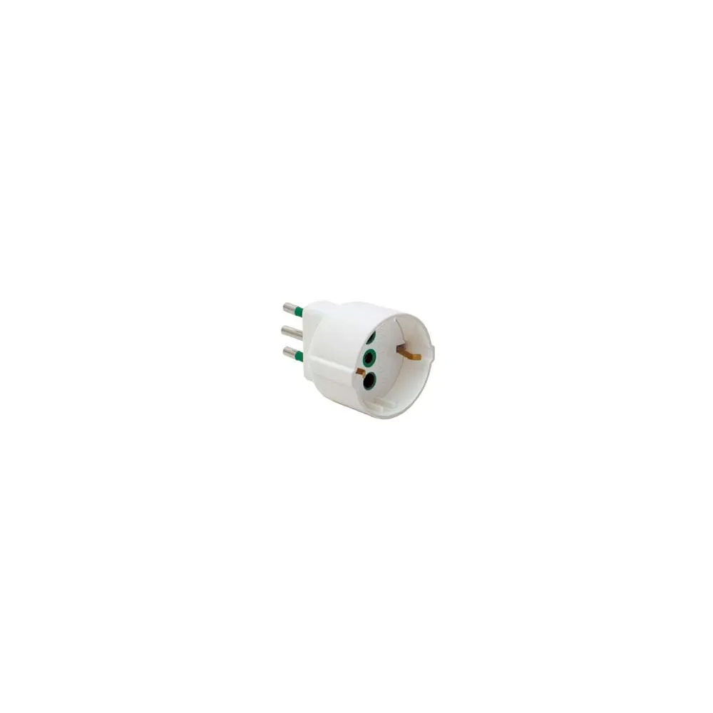 ADATTATORE SCHUKO 2 POLI + TERRA 10A BIANCO