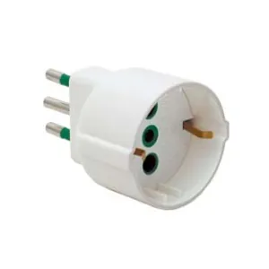 ADATTATORE SCHUKO 2 POLI + TERRA 10A BIANCO