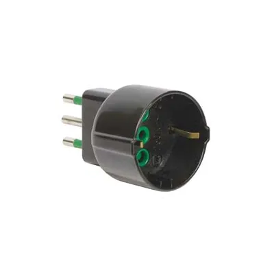 ADATTATORE SCHUKO 2 POLI + TERRA 10A NERO