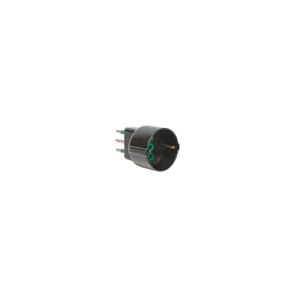 ADATTATORE SCHUKO 2 POLI + TERRA 10A NERO