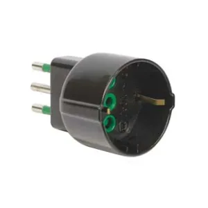 ADATTATORE SCHUKO 2 POLI + TERRA 10A NERO