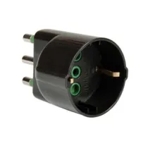 ADATTATORE SCHUKO 2 POLI + TERRA 16A NERO