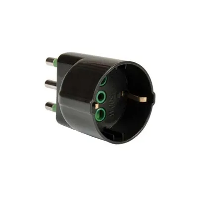 ADATTATORE SCHUKO 2 POLI + TERRA 16A NERO