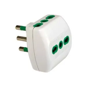ADATTATORE TRIPLO 2 POLI + TERRA 16A BIANCO