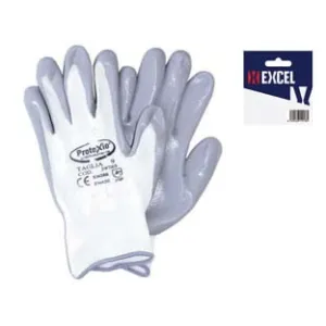 GUANTI DA LAVORO IN POLIESTERE CON PALMO RICOPERTO IN NITRILE GRIGIO