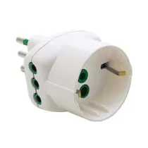 ADATTATORE TRIPLO 2 POLI + TERRA SCHUKO BIANCO