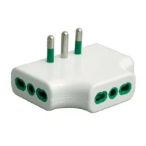 ADATTATORE TRIPLO PIATTO 2 POLI + TERRA 16A