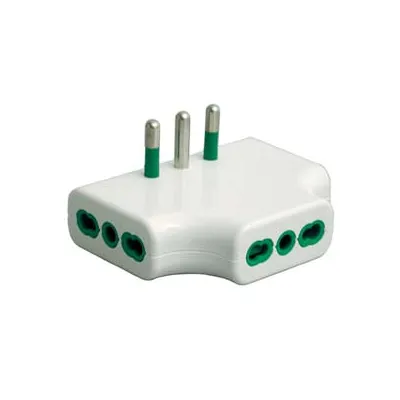ADATTATORE TRIPLO PIATTO 2 POLI + TERRA 16A