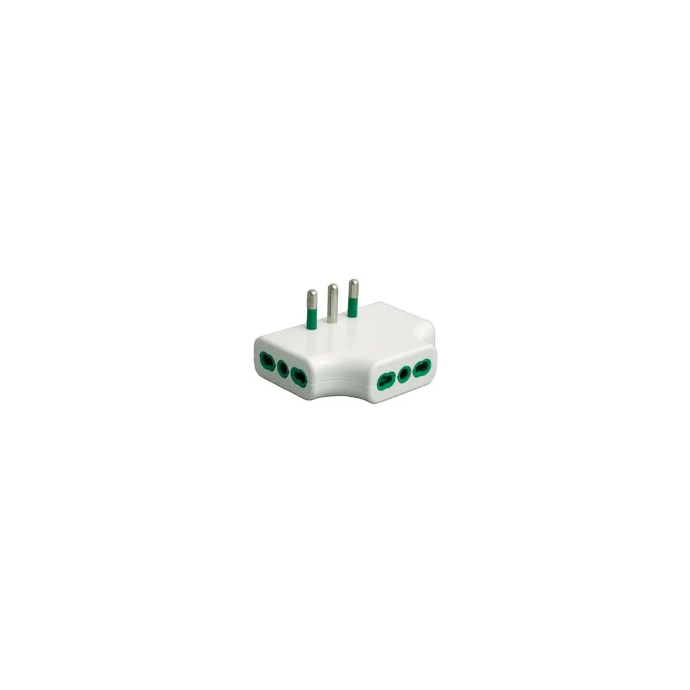 ADATTATORE TRIPLO PIATTO 2 POLI + TERRA 16A