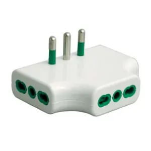 ADATTATORE TRIPLO PIATTO 2 POLI + TERRA 16A