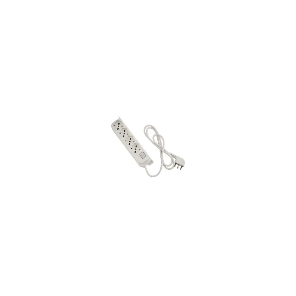 MULTIPRESA 4 POSTI BIPASSO + SCHUKO C/INTERRUTT."LINEA RETAIL" BIANCA