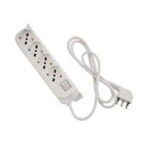 MULTIPRESA 4 POSTI BIPASSO + SCHUKO C/INTERRUTT."LINEA RETAIL" BIANCA