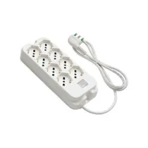 MULTIPRESA 4+4 POSTI BIPASSO + SCHUKO C/INTERR. "LINEA RETAIL" BIANCA
