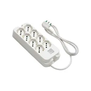 MULTIPRESA 4+4 POSTI BIPASSO + SCHUKO C/INTERR. "LINEA RETAIL" BIANCA
