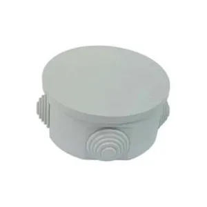 SCATOLA STAGNA TONDA CON COPERCHIO E 4 PASSACAVI IP44
