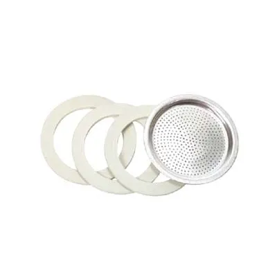 SET 3 GUARNIZIONI E 1 FILTRO PER CAFFETTIERA MOKA