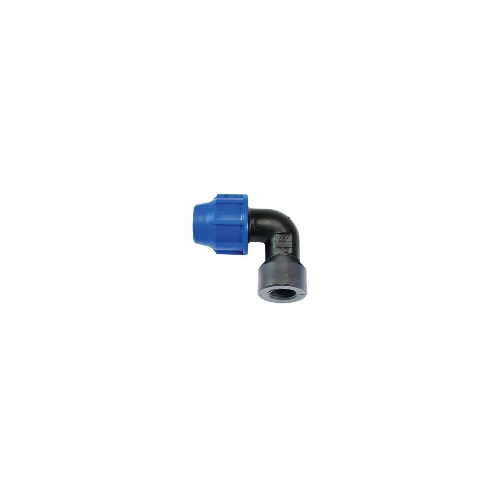 RACCORDO A COMPRESSIONE GOMITO 90° FEMMINA PN16