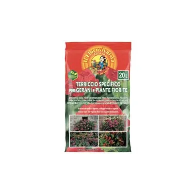 TERRICCIO DEL GIARDINIERE PER GERANI E PIANTE FIORITE LT.20