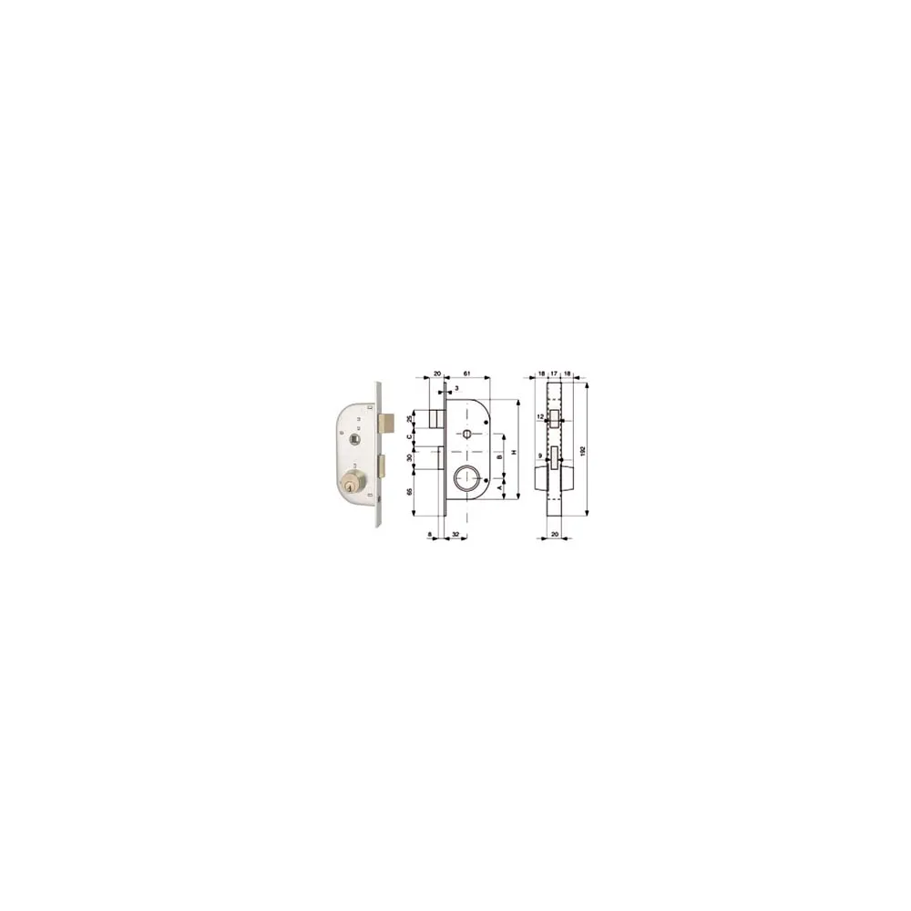 SERRATURA INFIL. CANCELLI 2 MAND. E SCR. SEP. + QUADRO CIL. FISSI 147