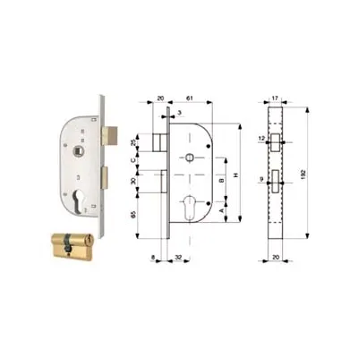 SERRATURA INFIL. CANCELLI 2 MAND. E SCR. SEP. + QUADRO CIL. SAG. 148